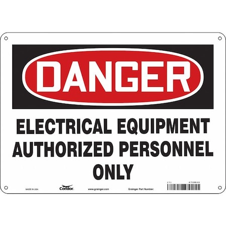 Condor Safety Sign, 10 in Height, 14 in Width, Aluminum, Horizontal Rectangle, English, 475R42 475R42