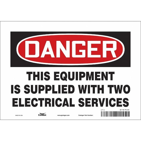 Condor Safety Sign, 7 in Height, 10 in Width, Vinyl, Vertical Rectangle, English, 475T85 475T85