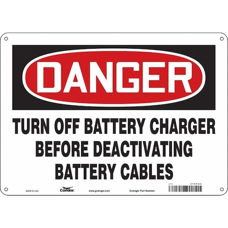 Condor Safety Sign, 10 in Height, 14 in Width, Aluminum, Horizontal Rectangle, English, 475T94 475T94