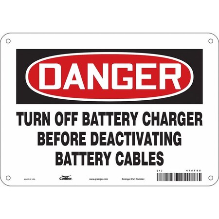 Condor Safety Sign, 7 in Height, 10 in Width, Polyethylene, Vertical Rectangle, English, 475T95 475T95