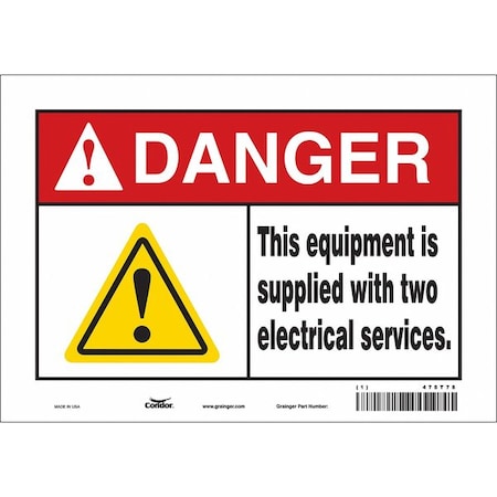 Condor Safety Sign, 7 in Height, 10 in Width, Vinyl, Vertical Rectangle, English, 475T78 475T78