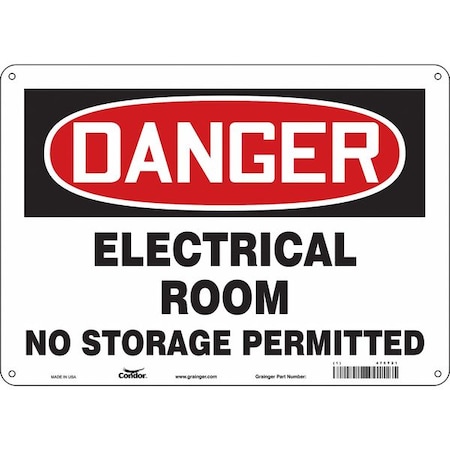 Condor Safety Sign, 10 in Height, 14 in Width, Polyethylene, Horizontal Rectangle, English, 475T21 475T21