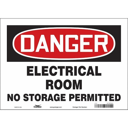 Condor Safety Sign, 10 in Height, 14 in Width, Vinyl, Horizontal Rectangle, English, 475T23 475T23