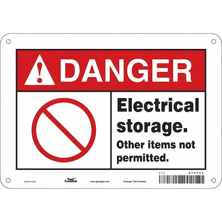 Condor Safety Sign, 7 in Height, 10 in Width, Aluminum, Vertical Rectangle, English, 475T24 475T24