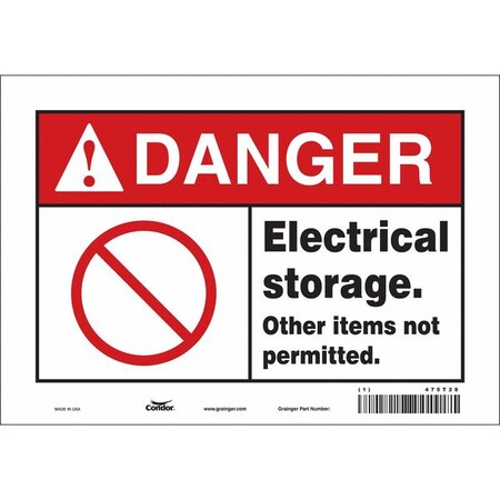 Condor Safety Sign, 7 in Height, 10 in Width, Vinyl, Vertical Rectangle, English, 475T28 475T28