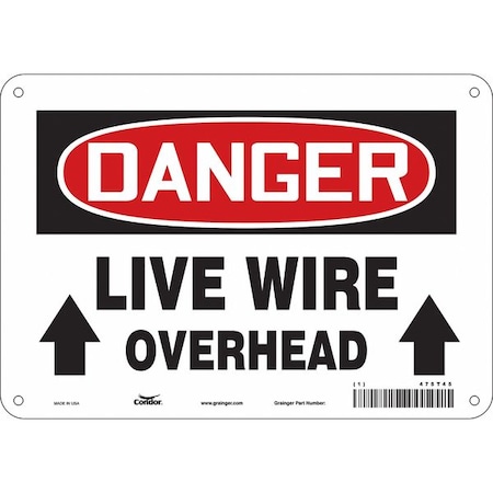Condor Safety Sign, 7 in Height, 10 in Width, Polyethylene, Vertical Rectangle, English, 475T45 475T45