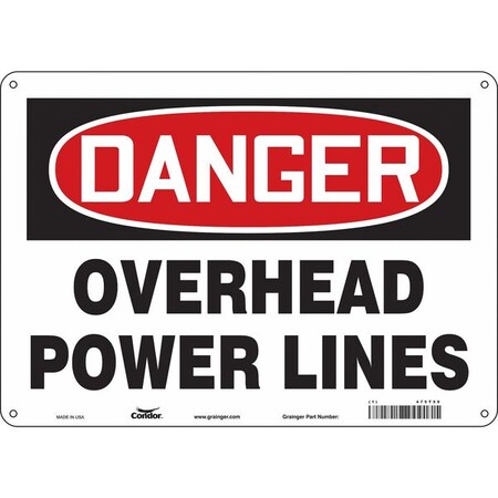 Condor Safety Sign, 10 in Height, 14 in Width, Polyethylene, Horizontal Rectangle, English, 475T59 475T59