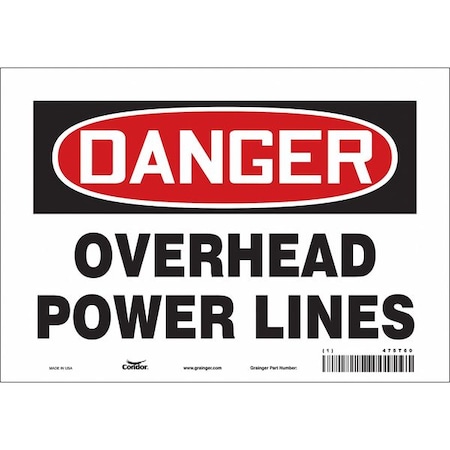 Condor Safety Sign, 7 in Height, 10 in Width, Vinyl, Vertical Rectangle, English, 475T60 475T60