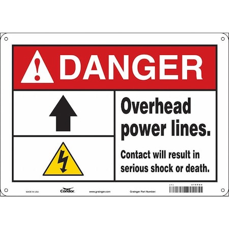 Condor Safety Sign, 10 in Height, 14 in Width, Aluminum, Horizontal Rectangle, English, 475T69 475T69