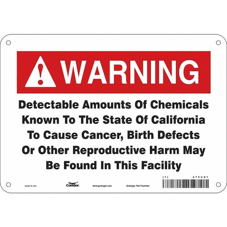 Condor Safety Sign, 7 in Height, 10 in Width, Rectangle 475U81