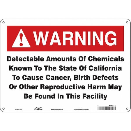 Condor Safety Sign, 10 in Height, 14 in Width, Rectangle 475U82