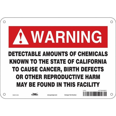 Condor Safety Sign, 7 in Height, 10 in Width, Rectangle 475U85