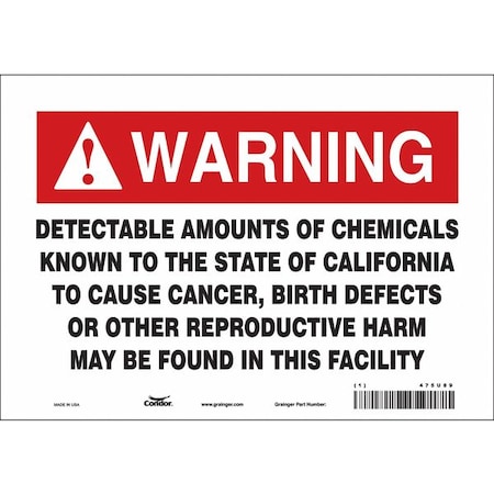 Condor Safety Sign, 7 in Height, 10 in Width, Rectangle 475U89