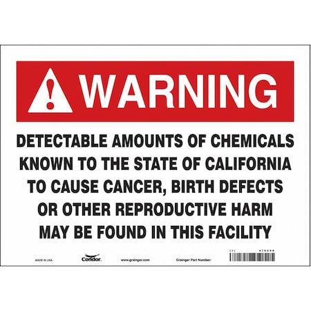 Condor Safety Sign, 10 in Height, 14 in Width, Rectangle 475U90