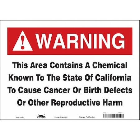 Condor Safety Sign, 10 in Height, 14 in Width, Rectangle 475U96