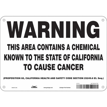 Condor Safety Sign, 7 in Height, 10 in Width, Rectangle 475U72