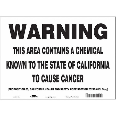 Condor Safety Sign, 10 in Height, 14 in Width, Rectangle 475U78