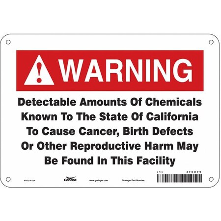 Condor Safety Sign, 7 in Height, 10 in Width, Rectangle 475U79