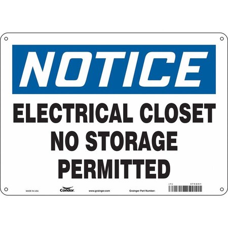 Condor Safety Sign, 10 in Height, 14 in Width, Aluminum, Horizontal Rectangle, English, 475U01 475U01