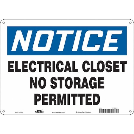 Condor Safety Sign, 10 in Height, 14 in Width, Polyethylene, Horizontal Rectangle, English, 475U03 475U03