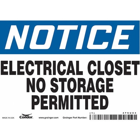 Condor Safety Sign, 5 in Height, 7 in Width, Vinyl, Horizontal Rectangle, English, 475U04 475U04