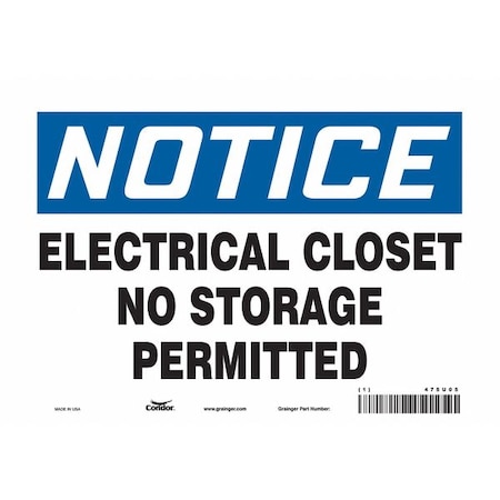 Condor Safety Sign, 7 in Height, 10 in Width, Vinyl, Vertical Rectangle, English, 475U05 475U05