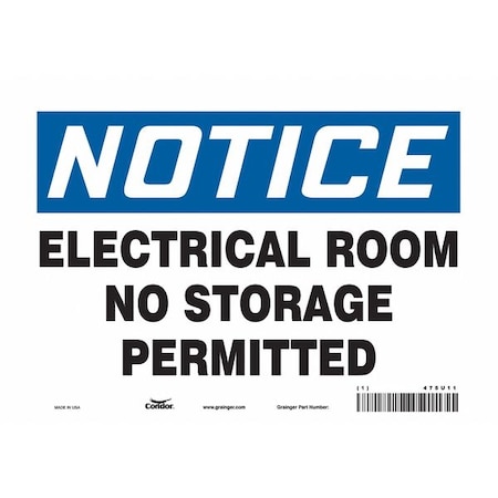 Condor Safety Sign, 7 in Height, 10 in Width, Vinyl, Vertical Rectangle, English, 475U11 475U11
