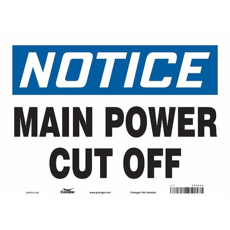 Condor Safety Sign, 10 in Height, 14 in Width, Vinyl, Horizontal Rectangle, English, 475U24 475U24