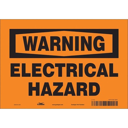 Condor Safety Sign, 7 in Height, 10 in Width, Vinyl, Vertical Rectangle, English, 475U29 475U29