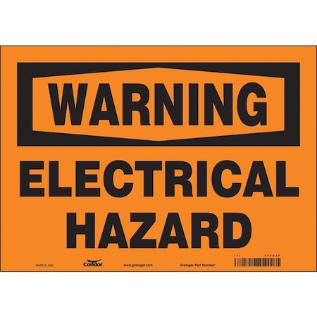 Condor Safety Sign, 10 in Height, 14 in Width, Vinyl, Horizontal Rectangle, English, 475U30 475U30