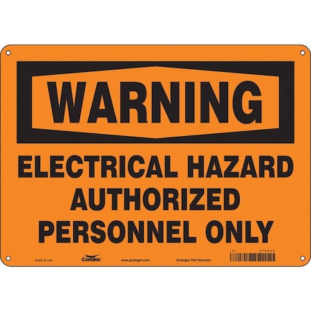 Condor Safety Sign, 10 in Height, 14 in Width, Polyethylene, Horizontal Rectangle, English, 475U35 475U35