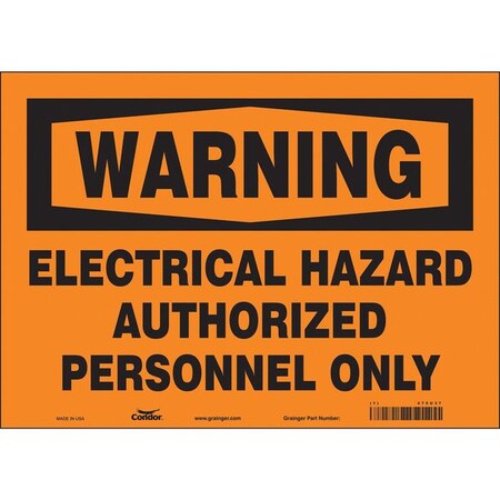 Condor Safety Sign, 10 in Height, 14 in Width, Vinyl, Horizontal Rectangle, English, 475U37 475U37