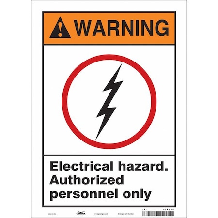 Condor Safety Sign, 14 in Height, 10 in Width, Vinyl, Vertical Rectangle, English, 475U44 475U44