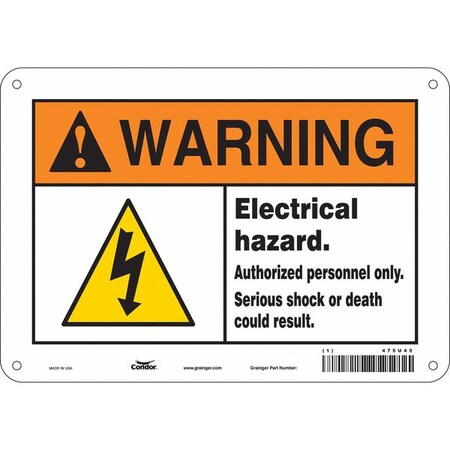 Condor Safety Sign, 7 in Height, 10 in Width, Aluminum, Vertical Rectangle, English, 475U45 475U45