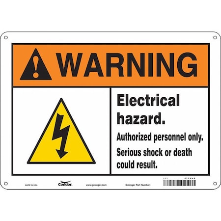 Condor Safety Sign, 10 in Height, 14 in Width, Polyethylene, Horizontal Rectangle, English, 475U48 475U48