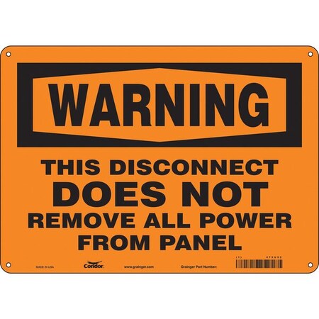 Condor Safety Sign, 10 in Height, 14 in Width, Aluminum, Horizontal Rectangle, English, 475U52 475U52