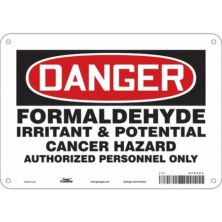 Condor Safety Sign, 7 in Height, 10 in Width, Aluminum, Vertical Rectangle, English, 475V83 475V83