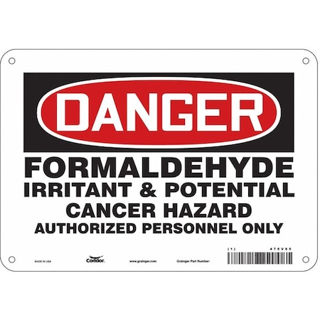 Condor Safety Sign, 7 in Height, 10 in Width, Polyethylene, Vertical Rectangle, English, 475V85 475V85