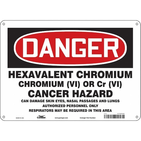 Condor Safety Sign, 10 in Height, 14 in Width, Aluminum, Horizontal Rectangle, English, 475V90 475V90