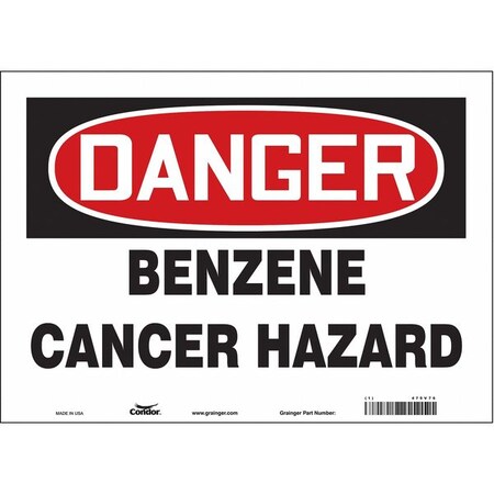 Condor Safety Sign, 10 in Height, 14 in Width, Vinyl, Horizontal Rectangle, English, 475V76 475V76