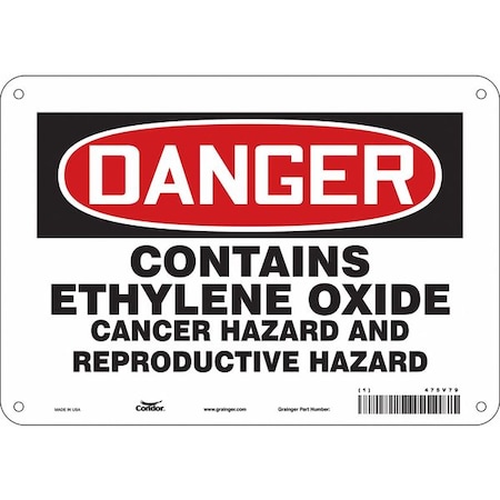 Condor Safety Sign, 7 in Height, 10 in Width, Polyethylene, Vertical Rectangle, English, 475V79 475V79
