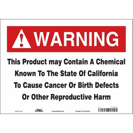 Condor Safety Sign, 10 in Height, 14 in Width, Rectangle 475V03