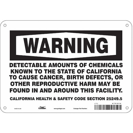 Condor Safety Sign, 7 in Height, 10 in Width, Rectangle 475V04