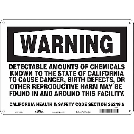Condor Safety Sign, 10 in Height, 14 in Width, Rectangle 475V05