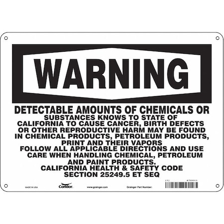 Condor Safety Sign, 10 in Height, 14 in Width, Rectangle 475V11
