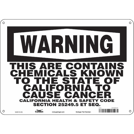 Condor Safety Sign, 10 in Height, 14 in Width, Rectangle 475V17