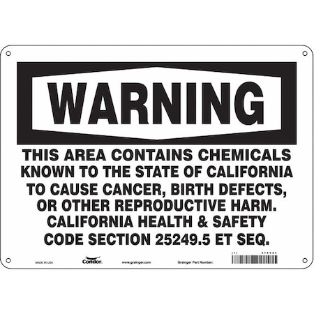 Condor Safety Sign, 10 in Height, 14 in Width, Rectangle 475V23
