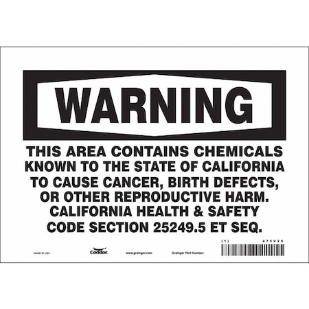 Condor Safety Sign, 7 in Height, 10 in Width, Rectangle 475V26