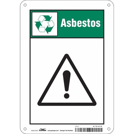 CONDOR Safety Sign, 10 in Height, 7 in Width, Polyethylene, Horizontal Rectangle, English, 475V30 475V30
