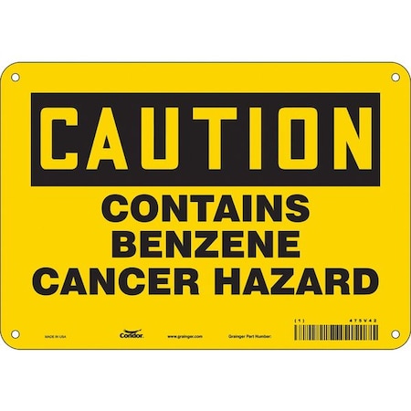 Condor Safety Sign, 7 in Height, 10 in Width, Polyethylene, Vertical Rectangle, English, 475V42 475V42